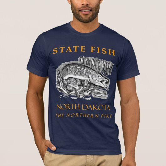 ノースダコタ準州 カワカマス Tシャツ (正面)