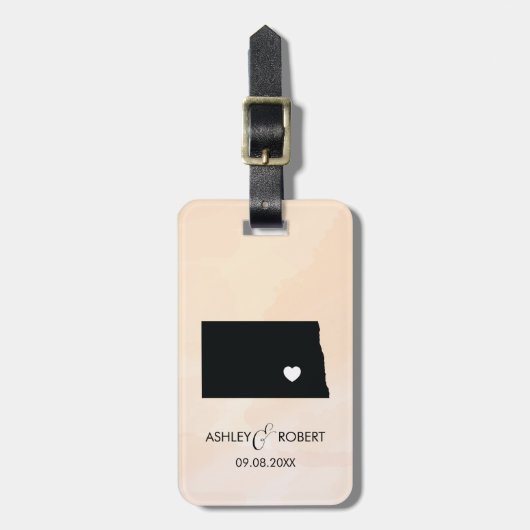 ノースダコタ結婚マップの荷札、ギフト ラゲッジタグ (正面縦)