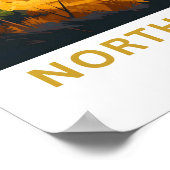 ノースダコタ統一された州旅行プリント ポスター (角)