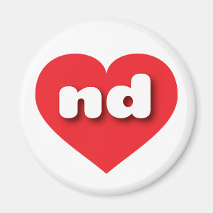 ノースダコタ赤いハート- I love ND マグネット