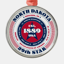 ノースダコタ39州クリスマスオーナメント メタルオーナメント