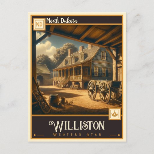 ノースダコタ・ウィリストン |ヴィンテージ ポストカード (正面)