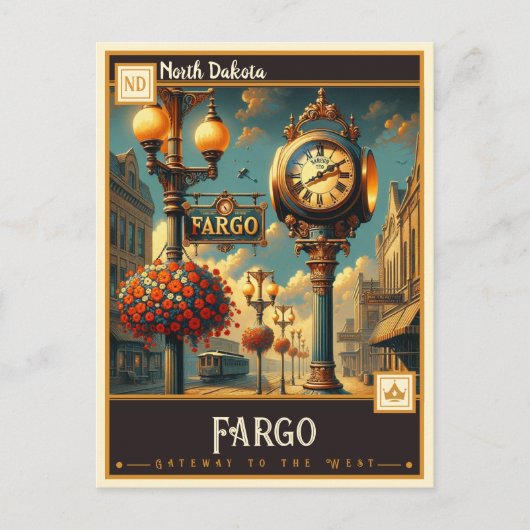 ノースダコタ・グリーンビル |ヴィンテージ ポストカード (正面)