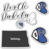 ノースダコタ・シート・オブ・ダイ・カット・ステッカー シール (正面)