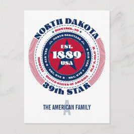 ノースダコタ、ビスマルク、ND、愛国心、モノグラム ポストカード
