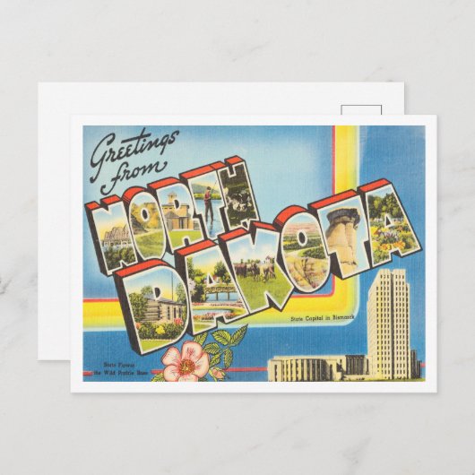 ノースダコタ・ヴィンテージ旅行からの挨拶 ポストカード (正面/裏面)