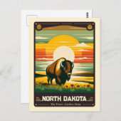 ノースダコタ |愛国心ヴィンテージ ポストカード (正面/裏面)