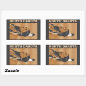 ノースダコタ 長方形シール (シート)