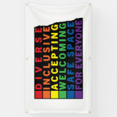 ノースダコタ（黒）LGBTQ 安全な場所 横断幕 (縦)