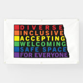 ノースダコタ（黒）LGBTQ 安全な場所 横断幕 (横)