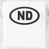 ノースダコタ – 4楕円の車のシールのシート 楕円形シール (バッグ)