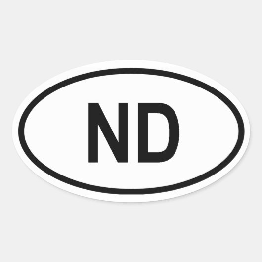 ノースダコタ「ND」 楕円形シール (正面)