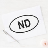 ノースダコタ「ND」 楕円形シール (封筒)