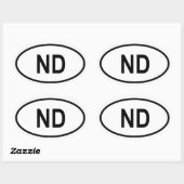 ノースダコタ「ND」 楕円形シール (シート)