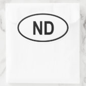 ノースダコタ「ND」 楕円形シール (バッグ)