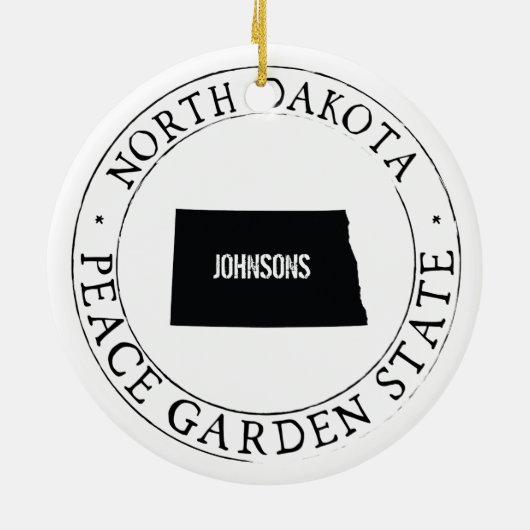 ノースダコパーソナライズされたタオーナメント セラミックオーナメント (裏面)