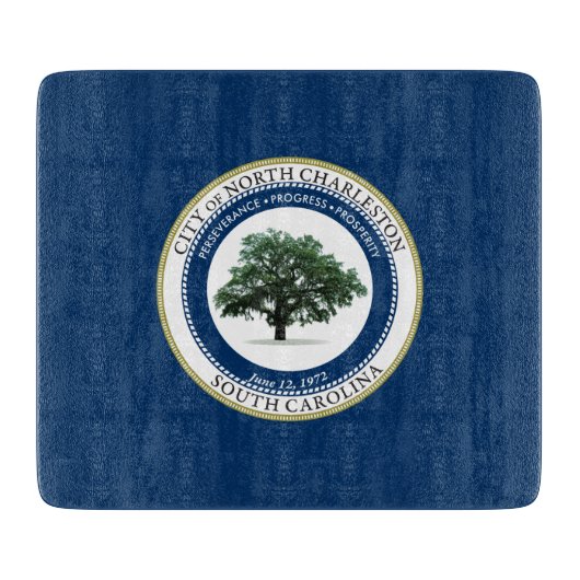 ノースチャールストン州旗（サウスカロライナ州） カッティングボード (正面)