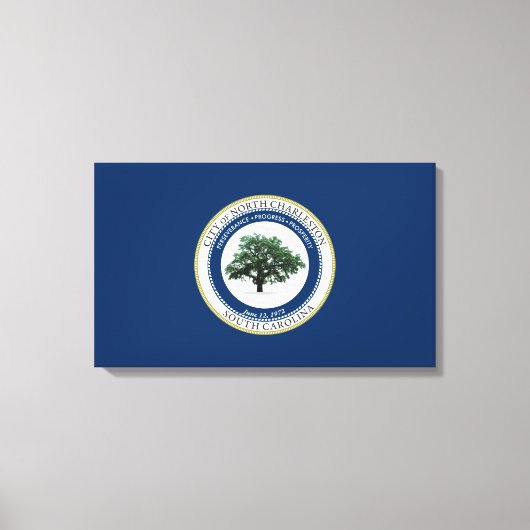 ノースチャールストン州旗（サウスカロライナ州） キャンバスプリント (正面)