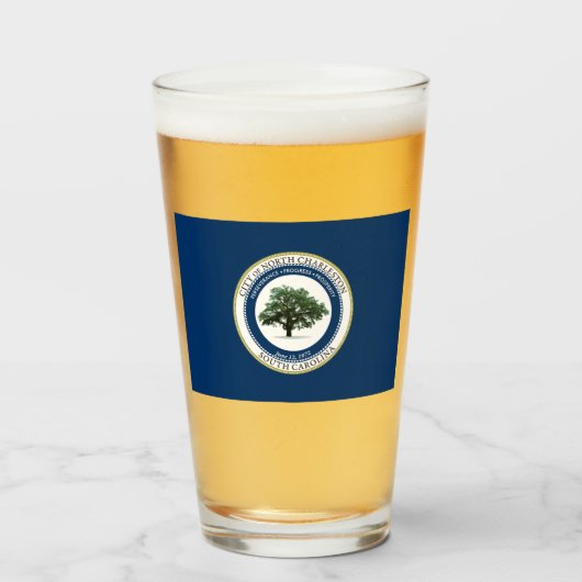 ノースチャールストン州旗(サウスカロライナ州) タンブラーグラス (ドリンク正面)