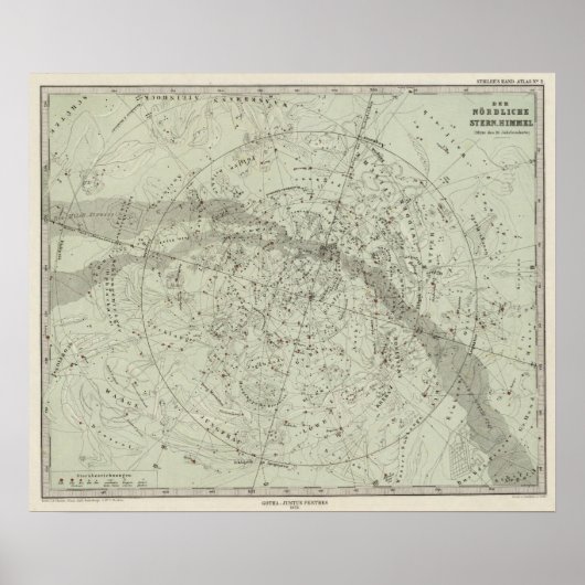 ノースナイトスカイの地図 ポスター (正面)