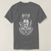 ノースバイキングとバイキングスカルとバイキング戦士 Tシャツ (デザイン正面)