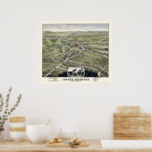 ノースバーウィック、MEパノラママップ – 1877 ポスター (キッチン)