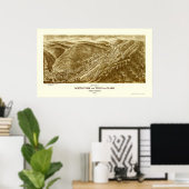 ノースフォーク&クラーク， WVパノラママップ – 1911 ポスター (ホームオフィス)