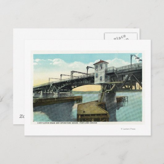 ノースブリッジコネクティングリーウィストンとオーバーン ポストカード (正面/裏面)