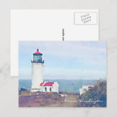 ノースヘッドライトハウスイルワコWA水彩画プリント ポストカード (正面/裏面)