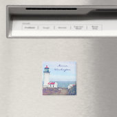 ノースヘッドライトハウスイルワコWA水彩画プリント マグネット (インサイチュ (食洗機))