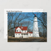 ノースポイントライトハウスMilw WIポストカード ポストカード (正面/裏面)