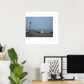 ノースポートミシガンマリーナムーンライト ポスター (ホームオフィス)