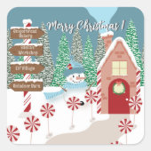 ノースポールからのクリスマスステッカー スクエアシール (正面)