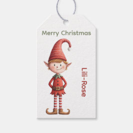 ノースポールのクリスマスをイメージした名入れ可能なエルフのギフトタグ ギフトタグ