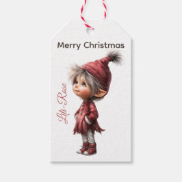 ノースポールのクリスマスをイメージした名入れ可能なエルフのギフトタグ ギフトタグ
