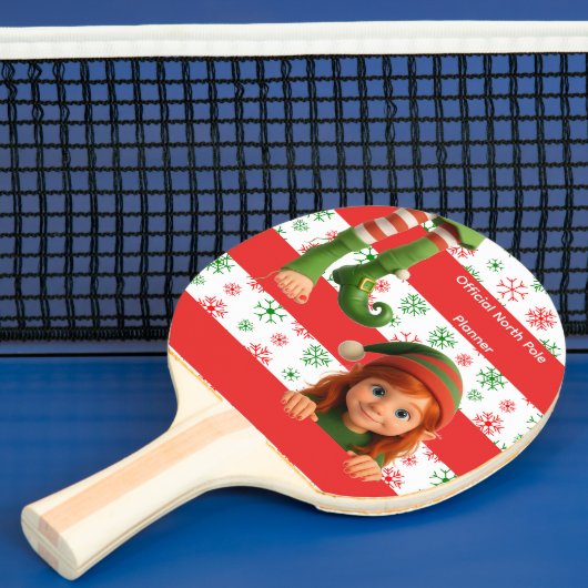 ノースポールの楽しいクリスマス エルフの顔と足 卓球ラケット (インサイチュ)