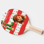 ノースポールの楽しいクリスマス エルフの顔と足 卓球ラケット (横)