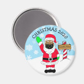 ノースポールの民族的なマスク姿のサンタクロース2020年限定版 マグネット (正面/裏面)