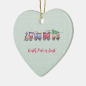 ノースポールまたはバストチョオトレインカスタムハート セラミックオーナメント (左)