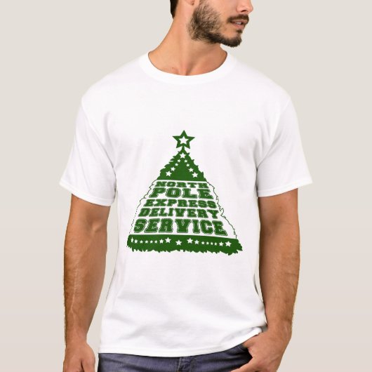 "ノースポールエクスプレス配送サービス" クリスマスのお祭り Tシャツ (正面)