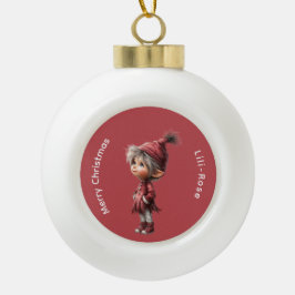 ノースポールエルフの魔法 ファンタジーなクリスマスの思い出 セラミックボールオーナメント