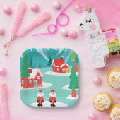 ノースポールクリスマスホリデーパーティー紙プレート ペーパープレート (パーティー)