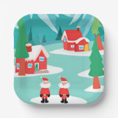 ノースポールクリスマスホリデーパーティー紙プレート ペーパープレート (正面)