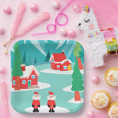 ノースポールクリスマスホリデーパーティー紙プレート ペーパープレート (パーティー)