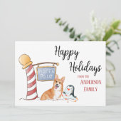 ノースポールコーギフェスティバルクリスマスホリデーカード サンキューカード (スタンド正面)