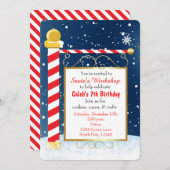 ノースポールサインクリスマスイベントパーティの招待状 招待状 (正面/裏面)