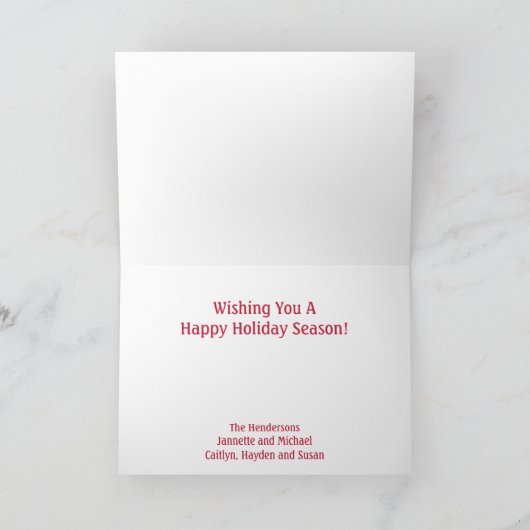 ノースポールサンタクリスマスツリーキャンディーケインカスタム シーズンカード (内部)