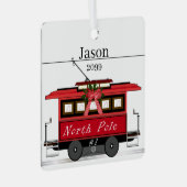 ノースポールトロリースクエアオーナメント メタルオーナメント (正面右)