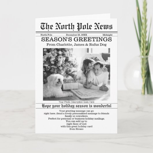 ノースポールニュース クリスマス新聞 あなただけの新聞 シーズンカード (正面)
