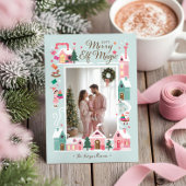 ノースポールピンク小妖精や小人ワークショップサンタ写真 シーズンカード